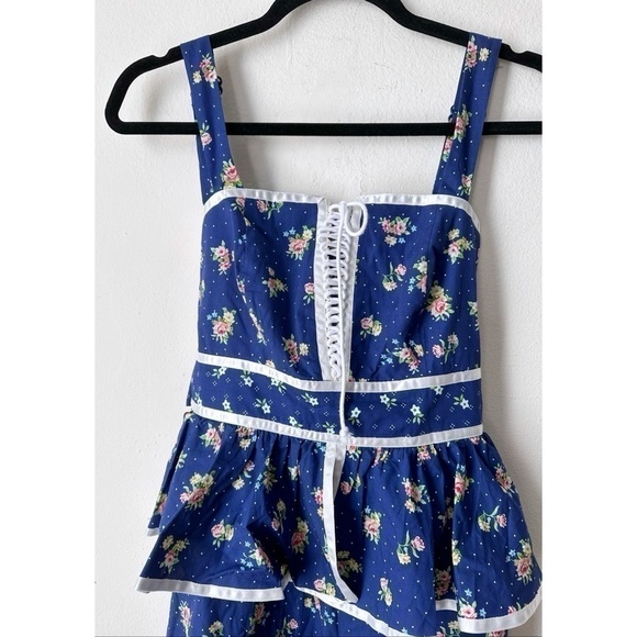 Modcloth Blue Floral Dress - Picture 2 of 7